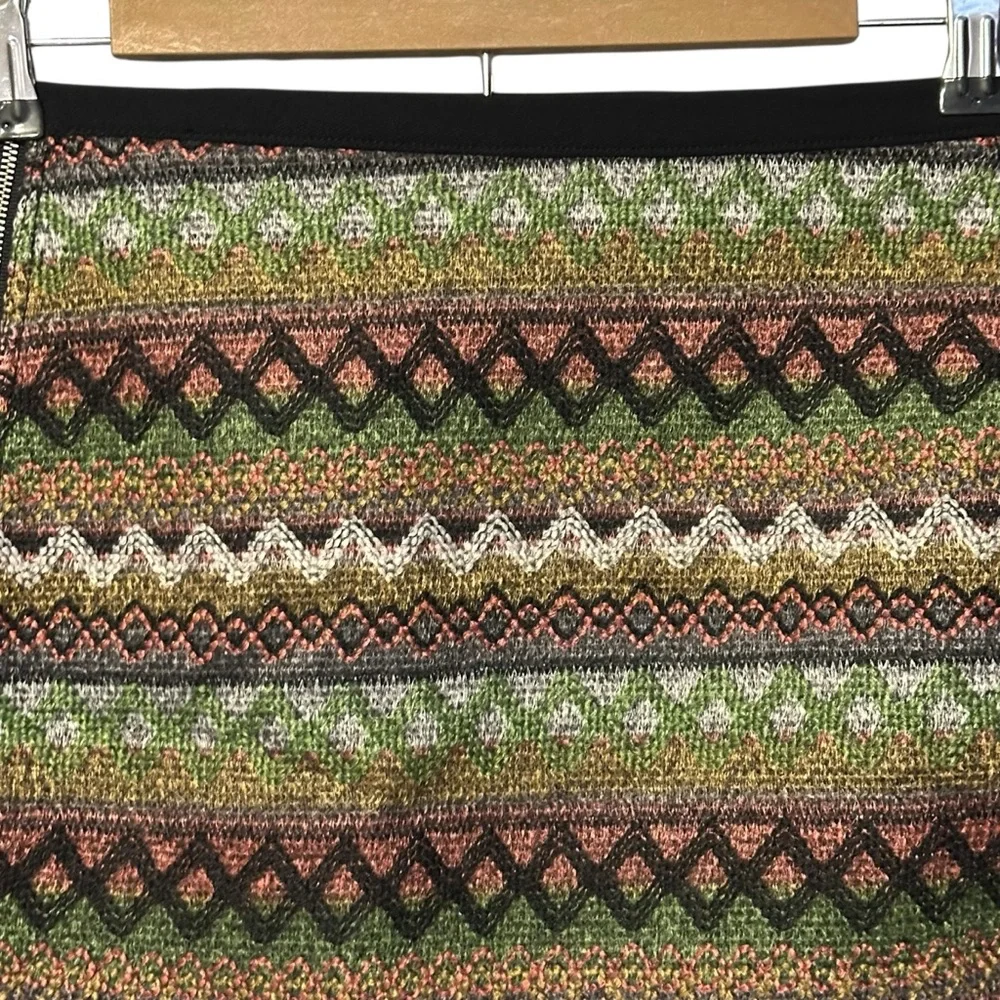 Skhoop Patsy Short Skirt Black Brown Green Woven Knit Sweden Scandinavian Size M - Picture 2 of 12